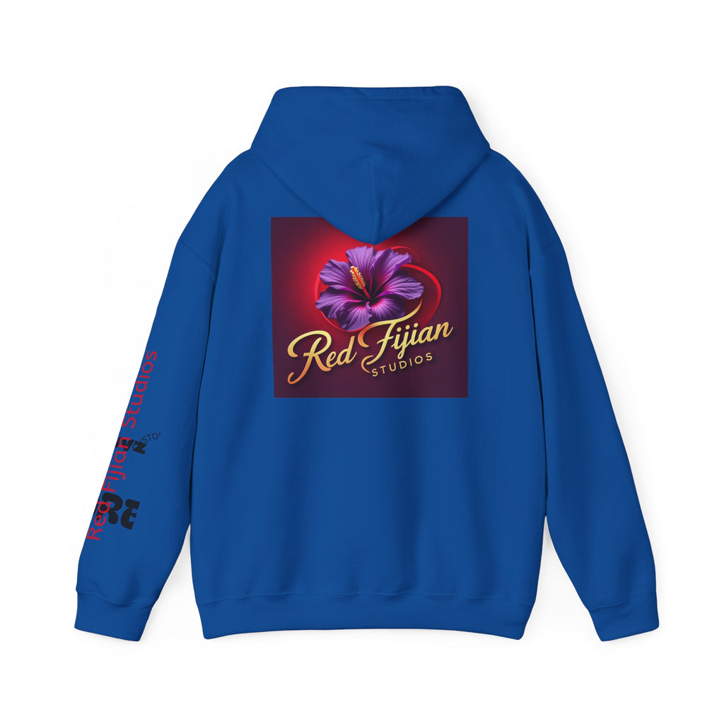 Red Fijian Studios Hooded Sweatshirt, Unisex Hoodie, Cozy Gift, Trendy Apparel, Casual Wear, Spring Fashion