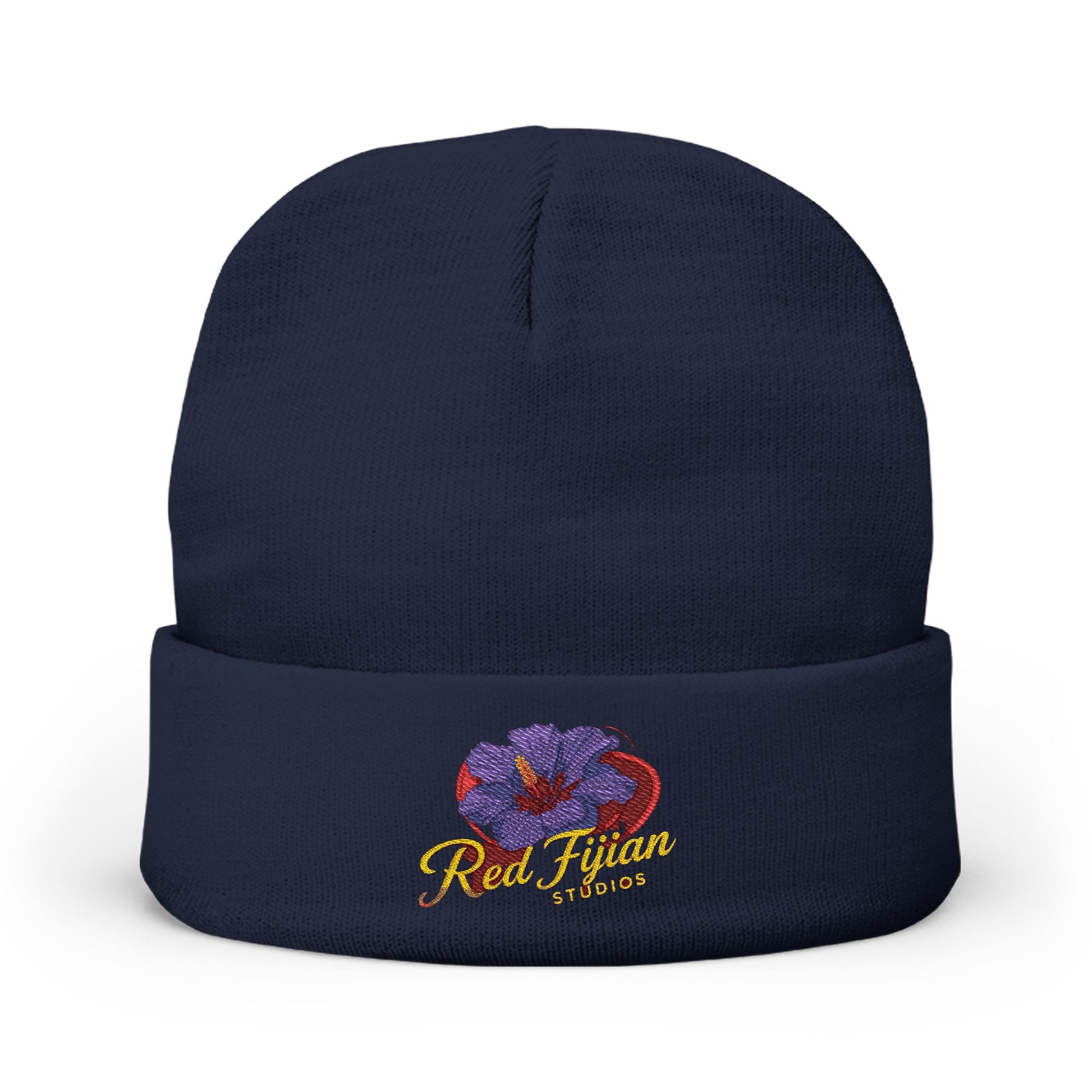 Embroidered Floral Knit Beanie for Stylish Warmth