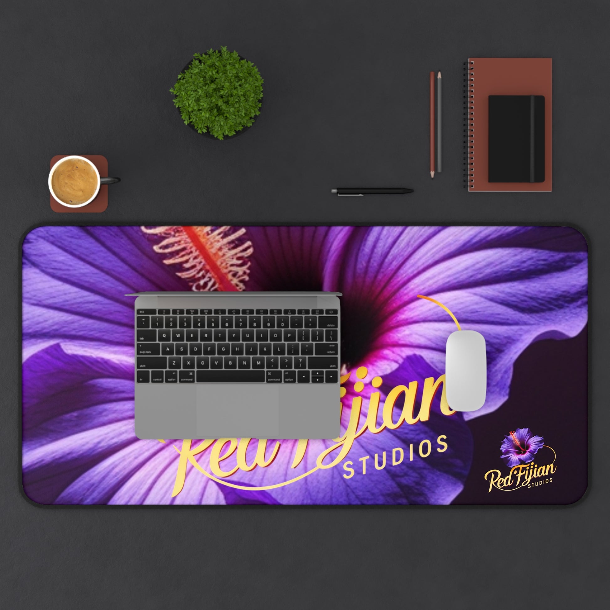 Hibiscus Desk Mat — Red Fijian Studios Floral Mouse Pad