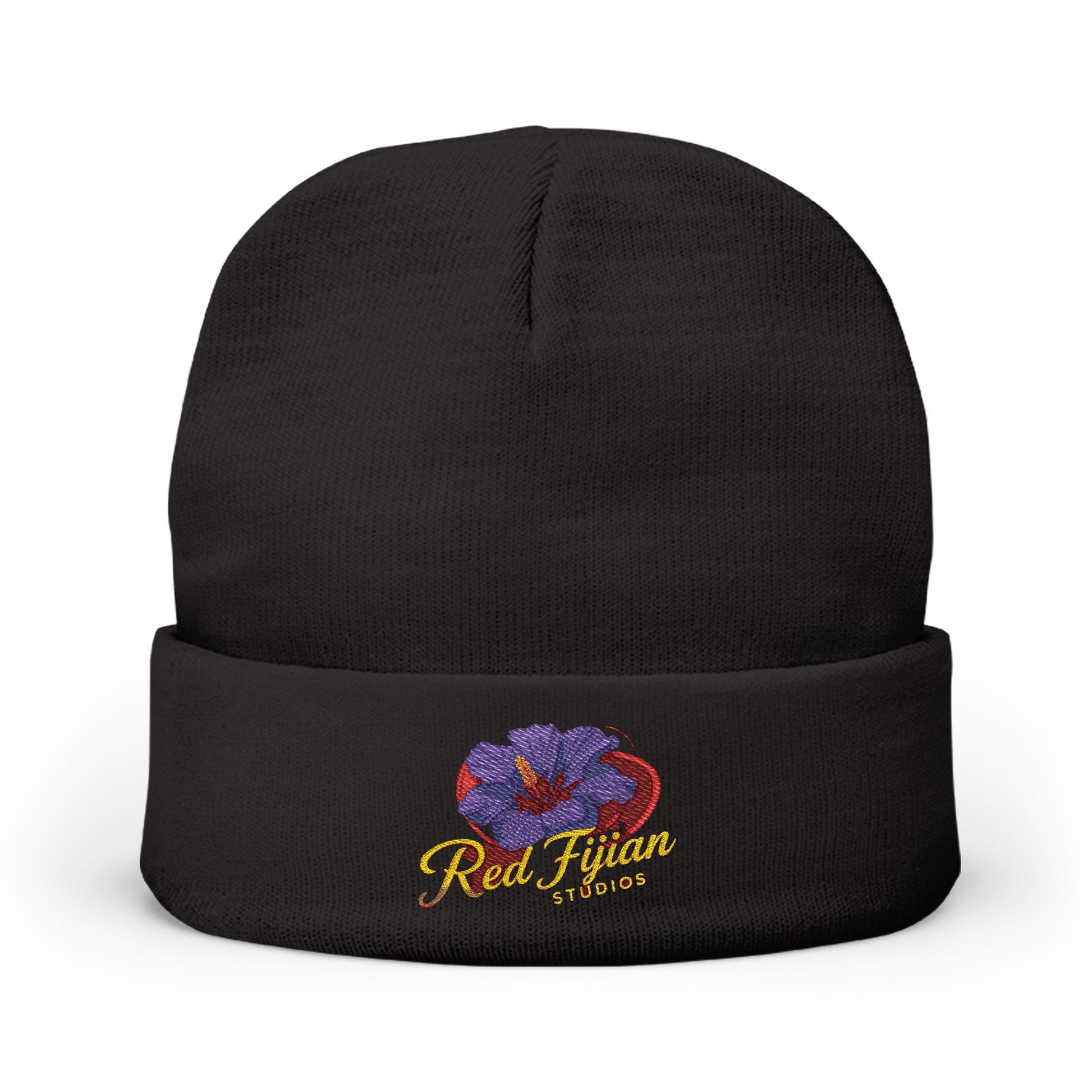Embroidered Floral Knit Beanie for Stylish Warmth