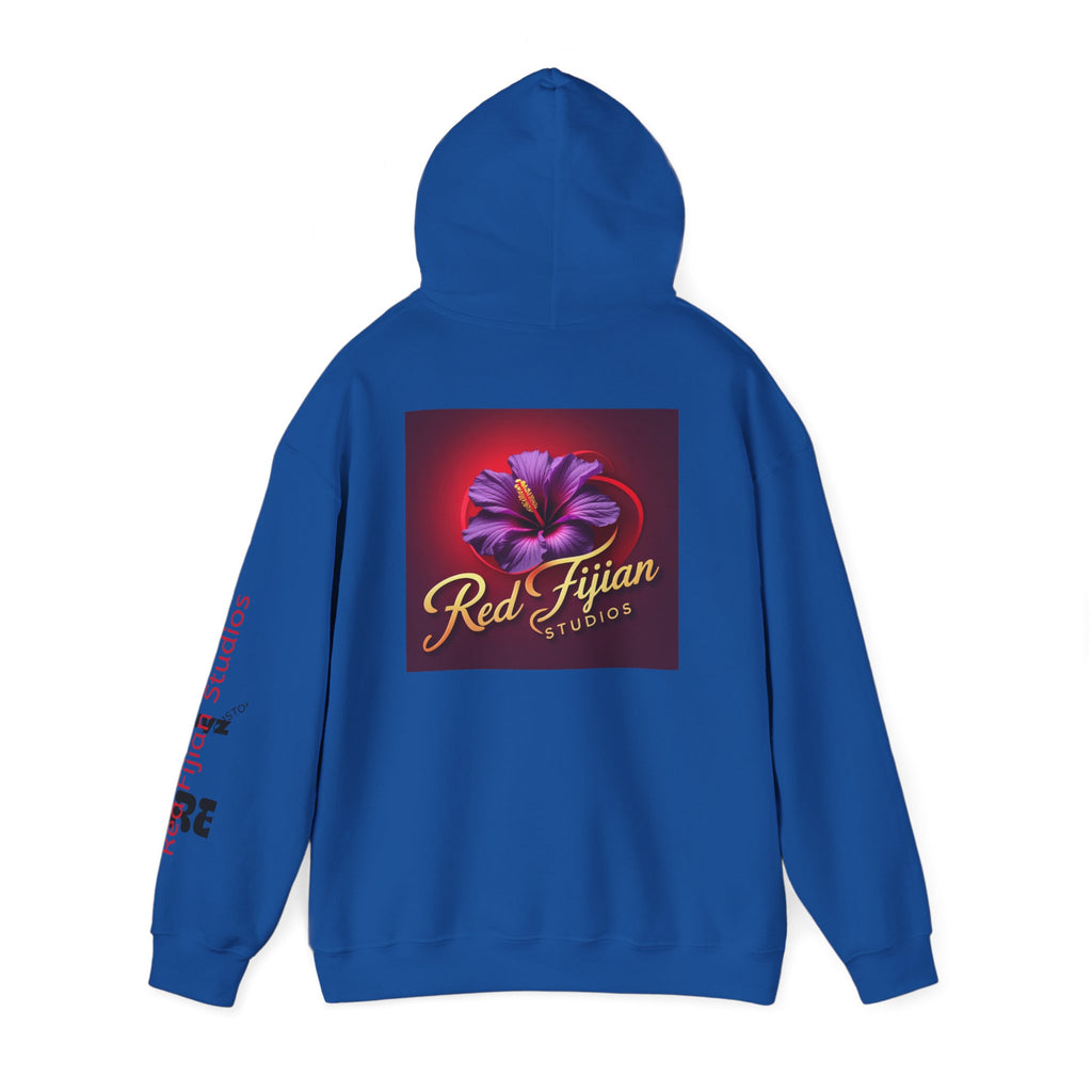 Red Fijian Studios Hooded Sweatshirt, Unisex Hoodie, Cozy Gift, Trendy Apparel, Casual Wear, Spring Fashion