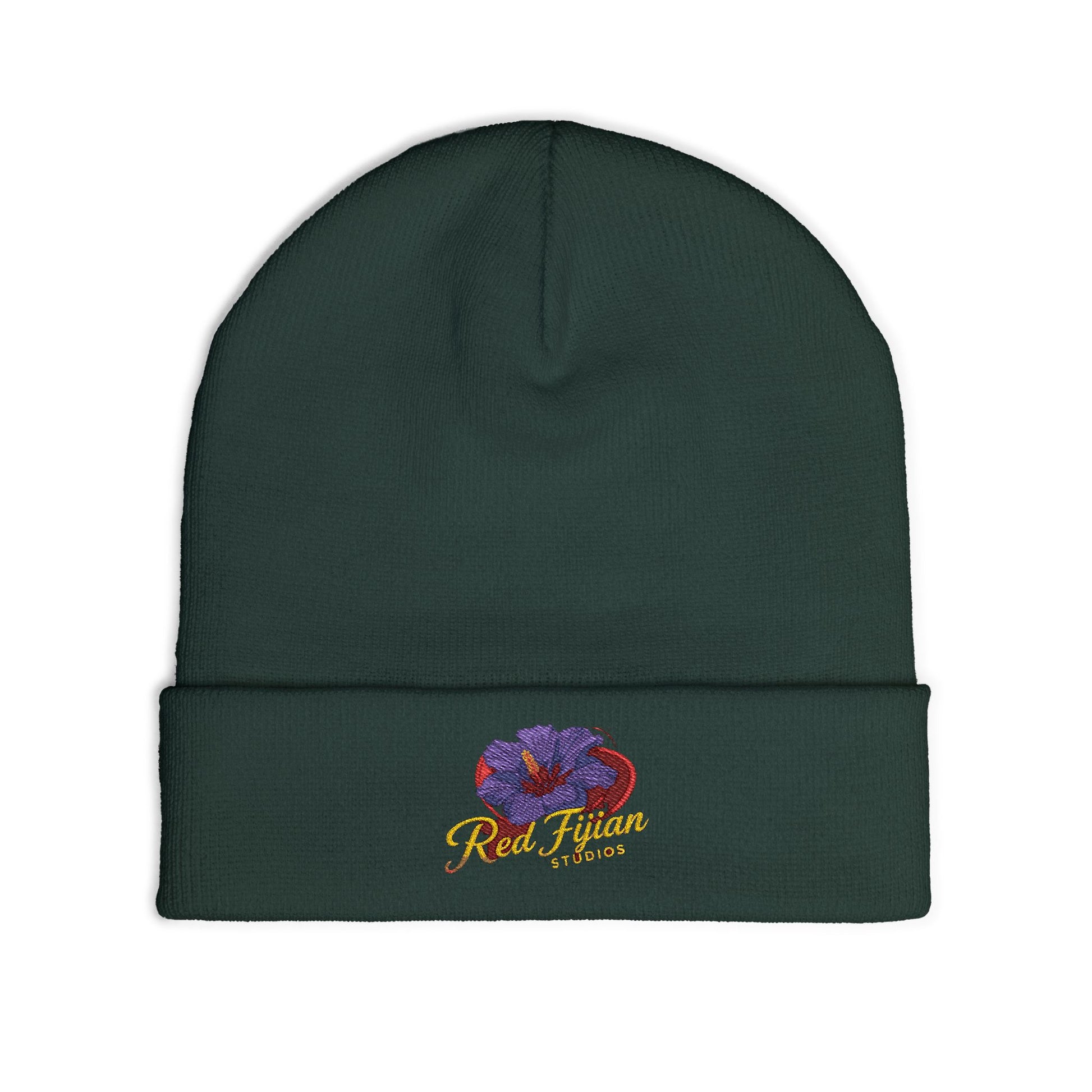 Embroidered Floral Knit Beanie for Stylish Warmth