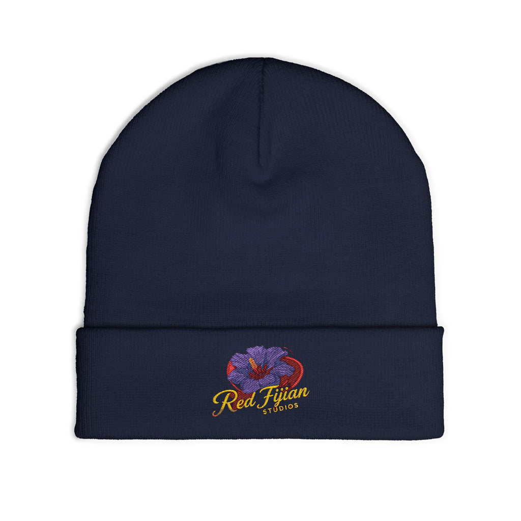 Embroidered Floral Knit Beanie for Stylish Warmth