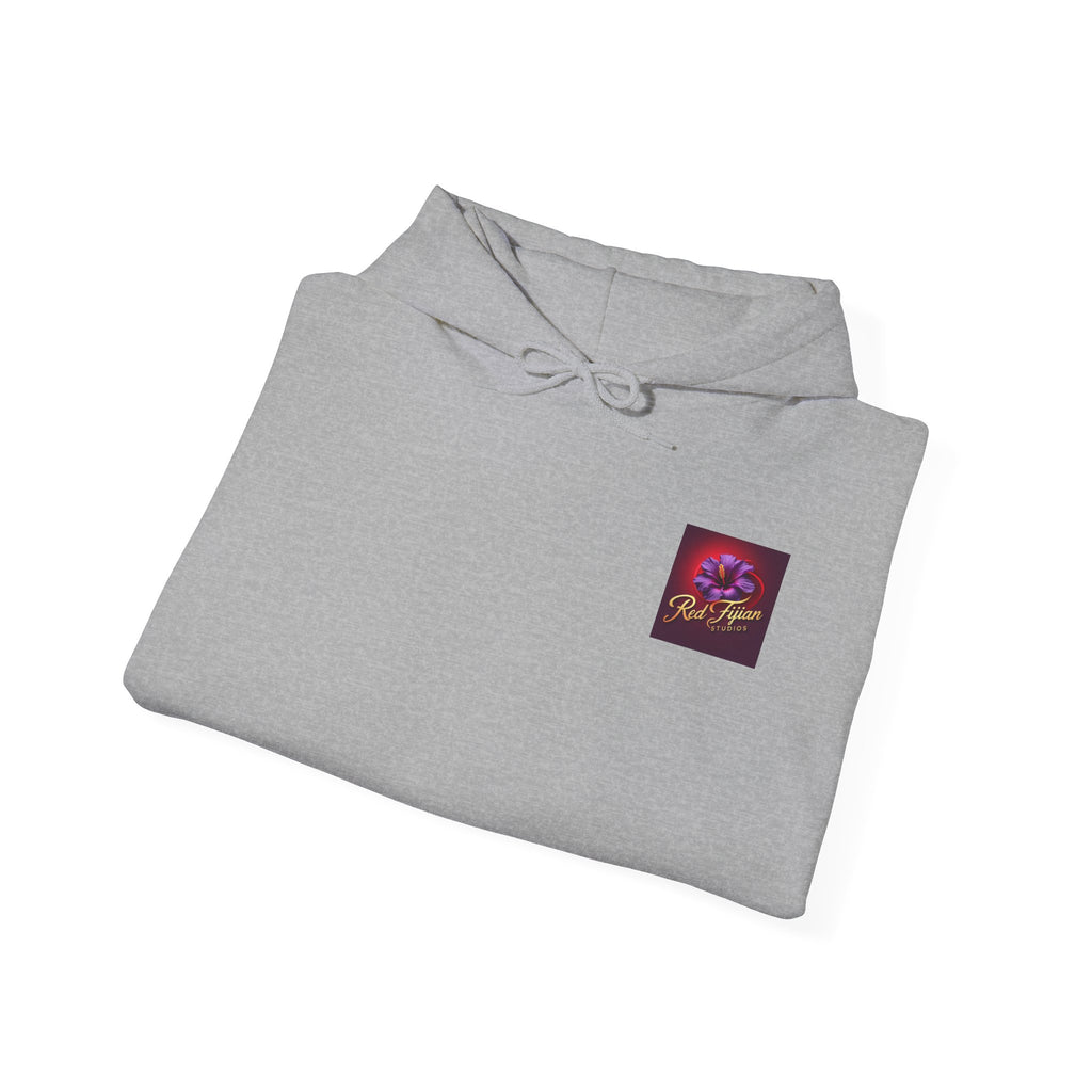 Red Fijian Studios Hooded Sweatshirt, Unisex Hoodie, Cozy Gift, Trendy Apparel, Casual Wear, Spring Fashion