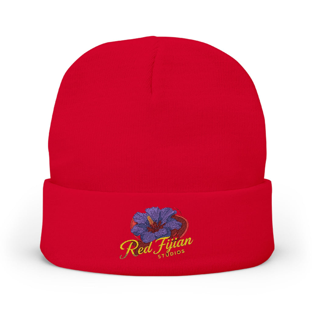 Embroidered Floral Knit Beanie for Stylish Warmth