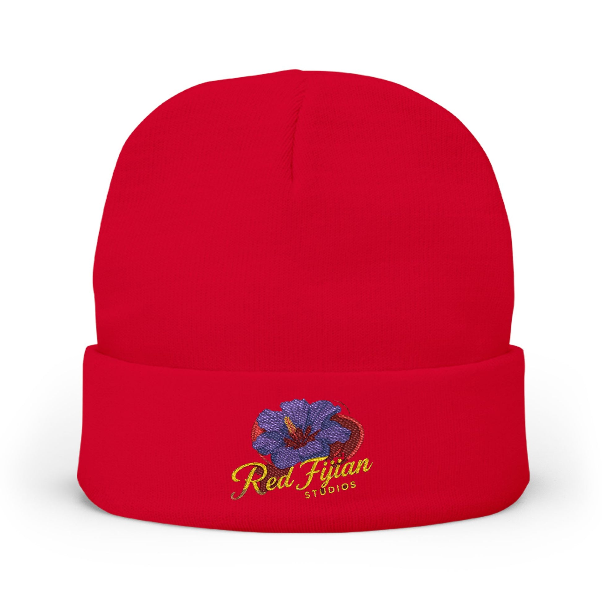 Embroidered Floral Knit Beanie for Stylish Warmth