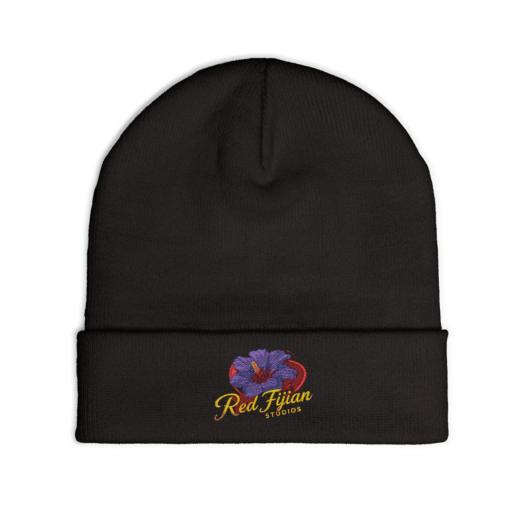 Embroidered Floral Knit Beanie for Stylish Warmth