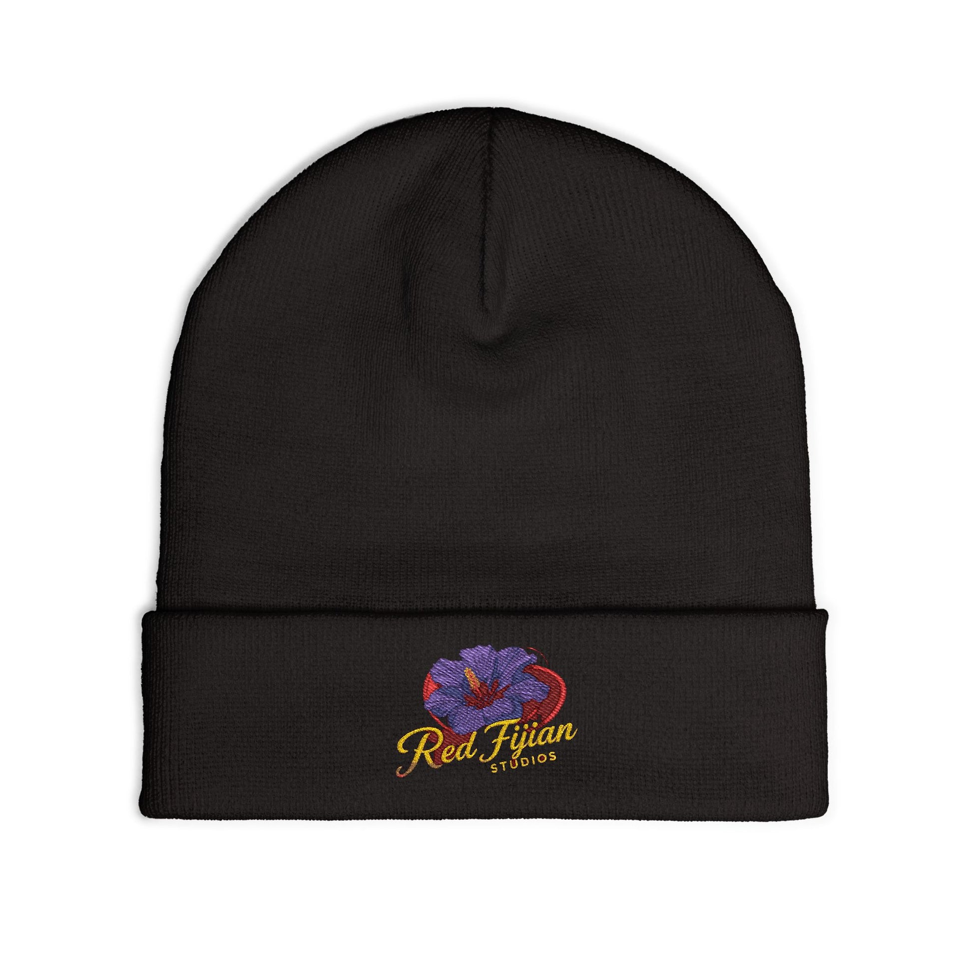 Embroidered Floral Knit Beanie for Stylish Warmth