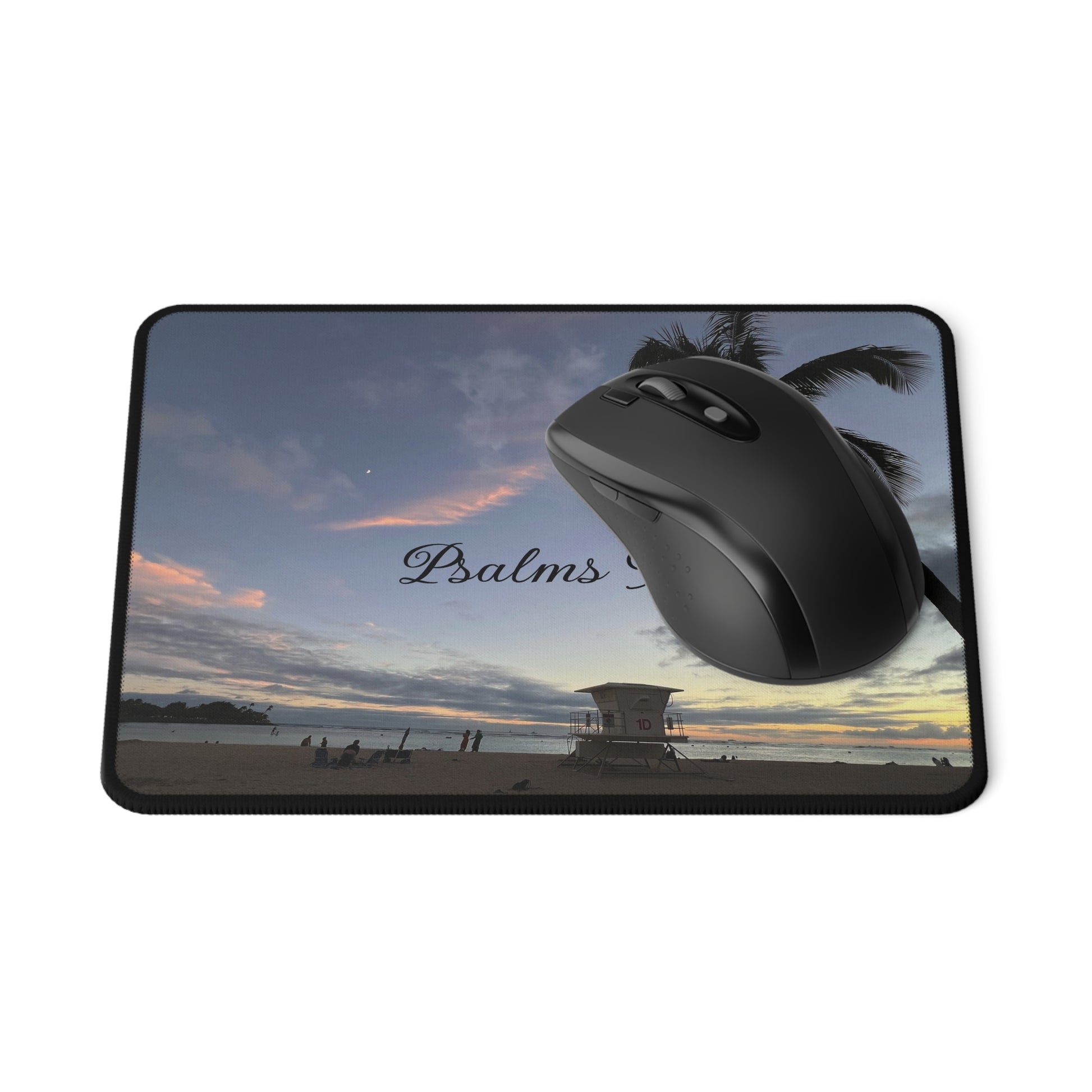 Mouse Pad — 'Psalms 91' Beach Sunset Non‑Slip Gaming Pad