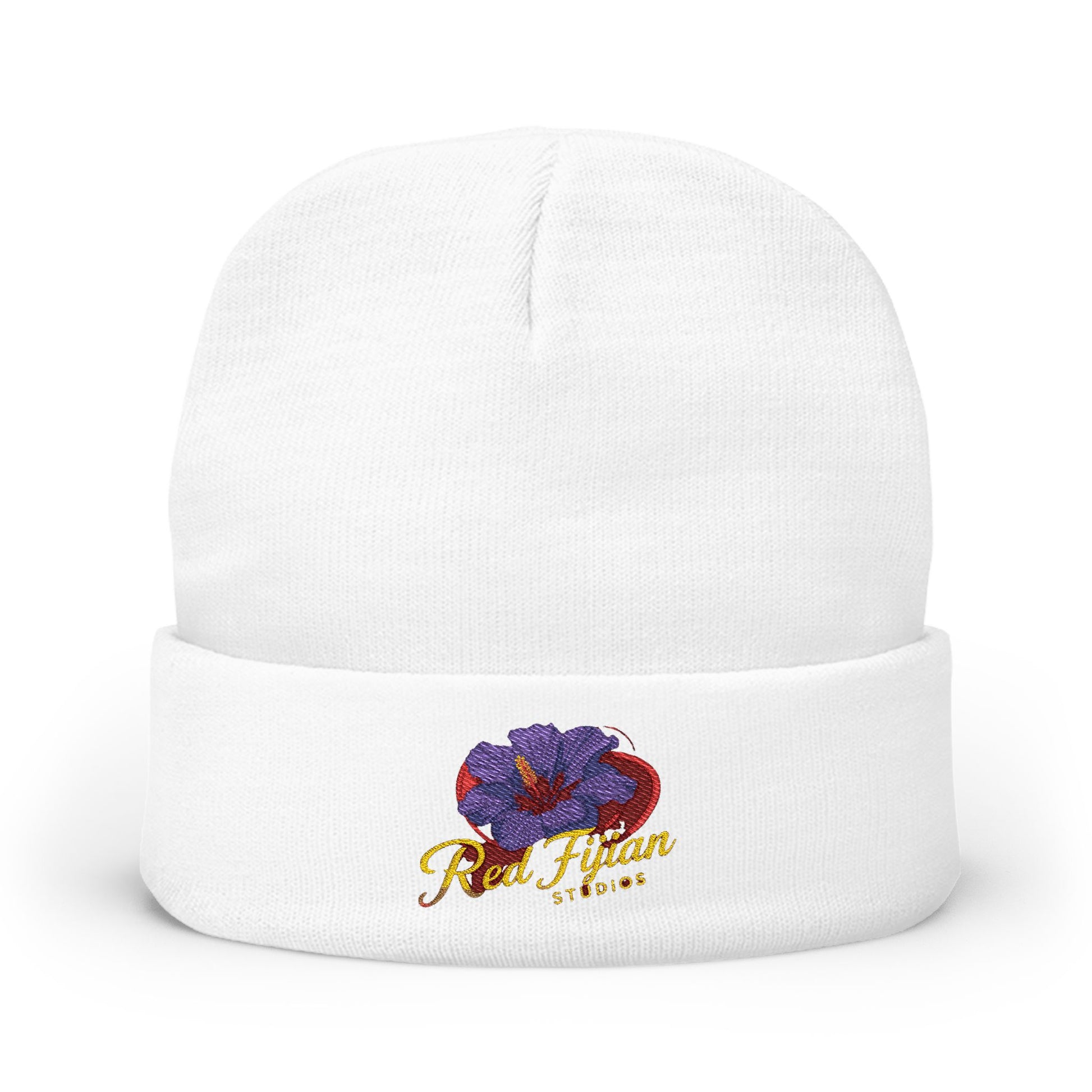 Embroidered Floral Knit Beanie for Stylish Warmth
