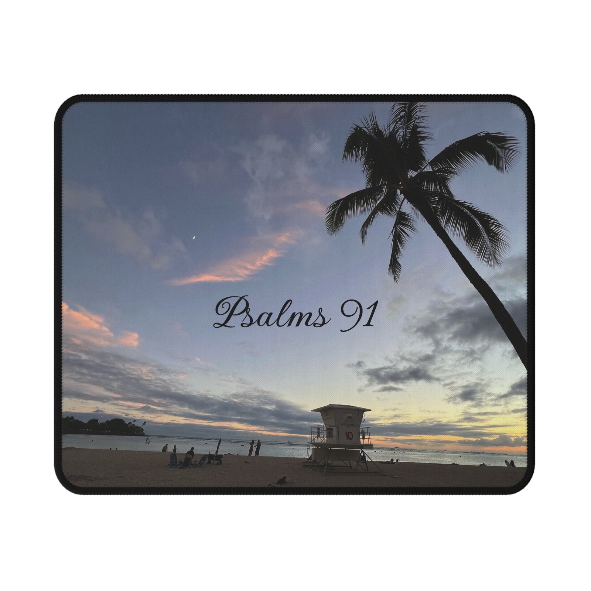 Mouse Pad — 'Psalms 91' Beach Sunset Non‑Slip Gaming Pad