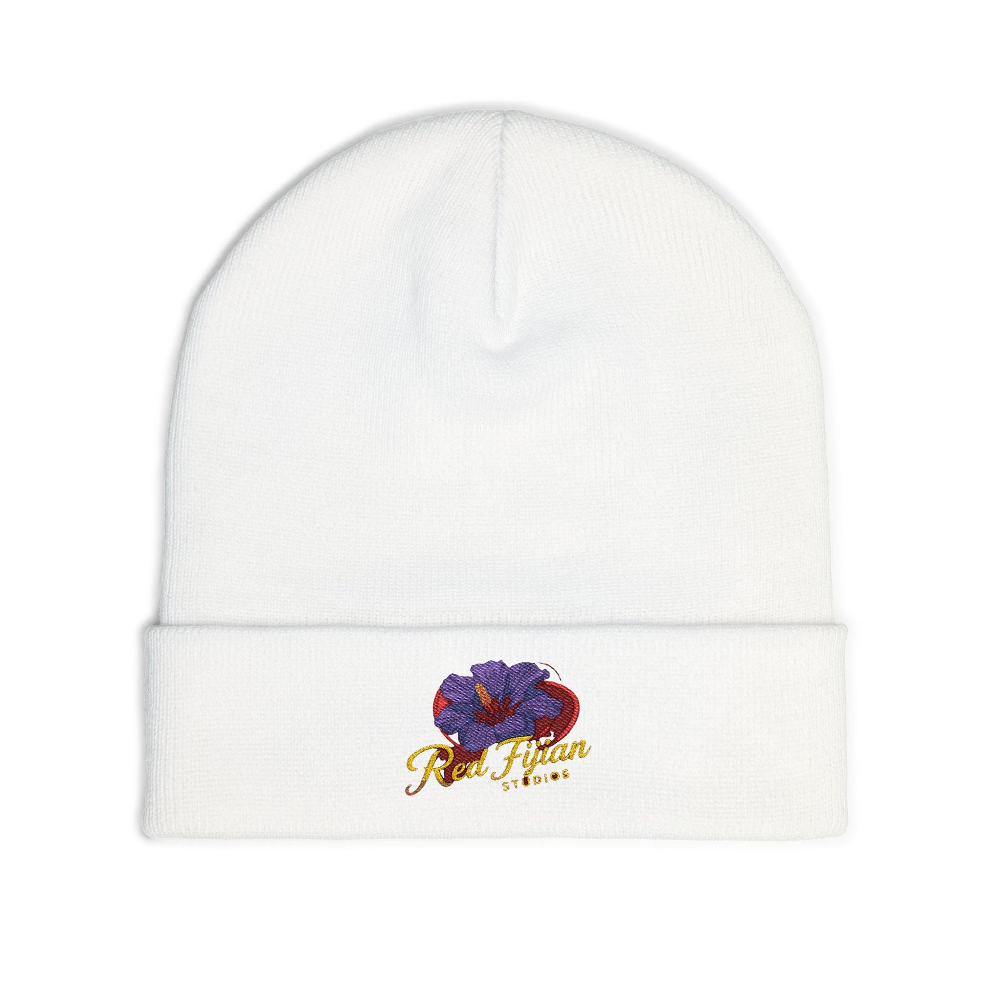 Embroidered Floral Knit Beanie for Stylish Warmth