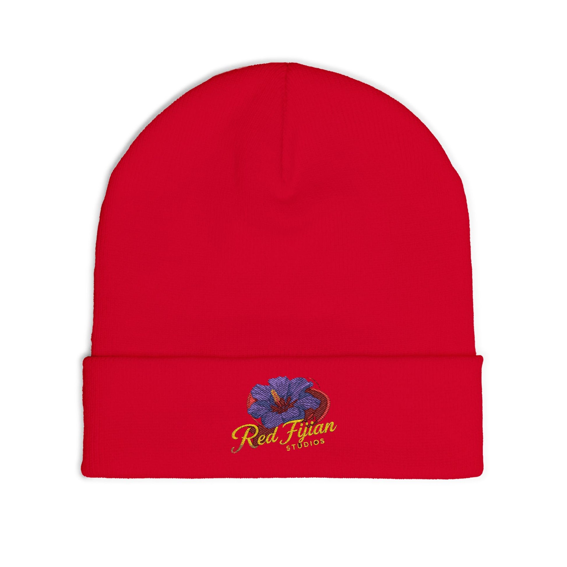 Embroidered Floral Knit Beanie for Stylish Warmth