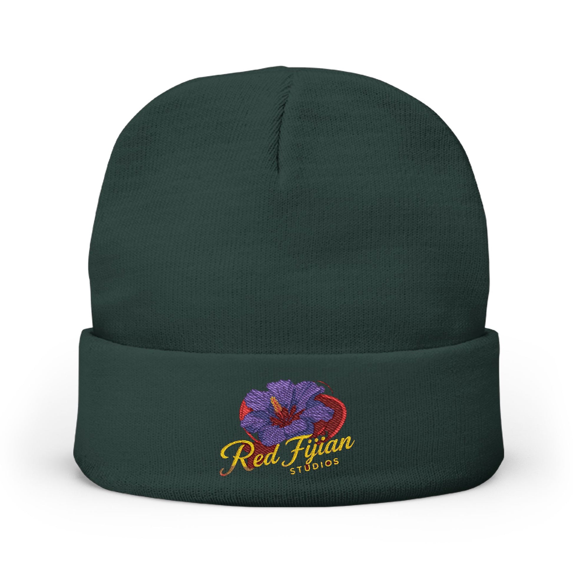 Embroidered Floral Knit Beanie for Stylish Warmth