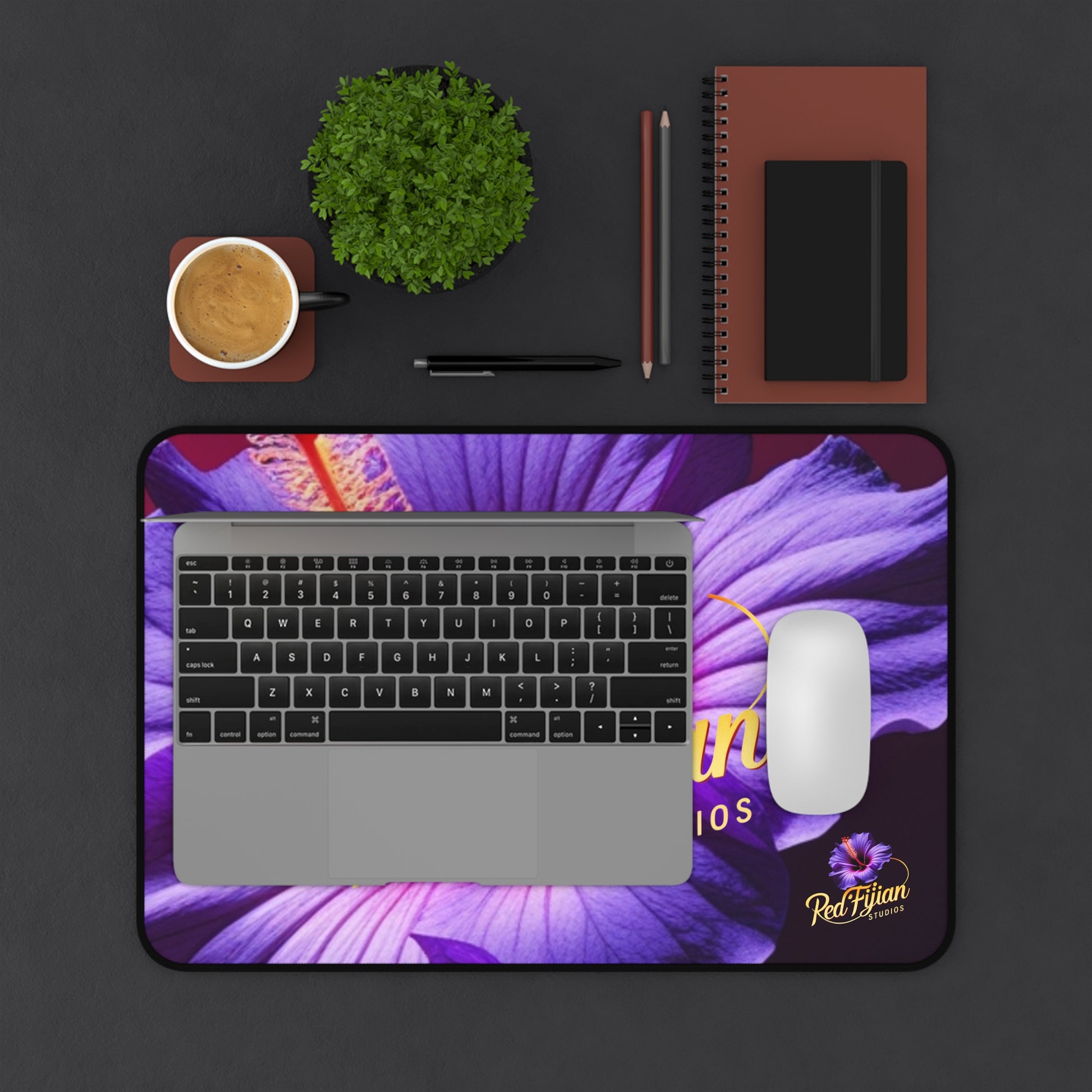 Hibiscus Desk Mat — Red Fijian Studios Floral Mouse Pad