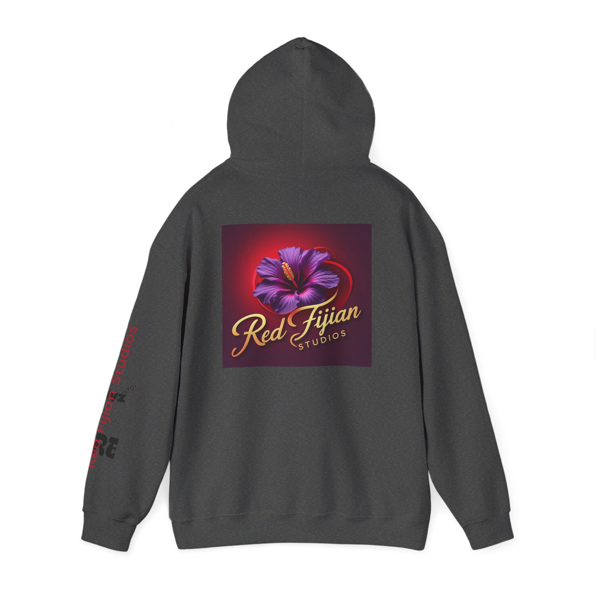 Red Fijian Studios Hooded Sweatshirt, Unisex Hoodie, Cozy Gift, Trendy Apparel, Casual Wear, Spring Fashion